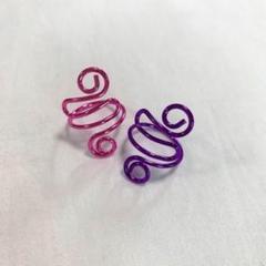 編み物に便利⭐️かぎ針編みリング かぎ針リング フック ピンク パープル 毛糸