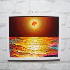 油絵 アートパネル【オレンジの月】 油絵 絵画アートパネル【オレンジの月】 絵画 HR 通販