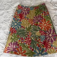 美品♡sybilla シビラ ロング 巻きスカート リネン 総柄ペチコート付 美品♡sybilla シビラ ロング 巻きスカート リネン 総柄