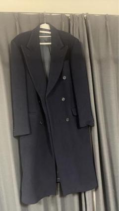 美品 バーバリー ダブルブレスト チェスターコート カシミヤ混