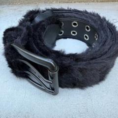 Y2K leopard fur long belt ファーベルト　AFB Y2K leopard fur long belt ファー ベルト 深緑 AFB | Juns