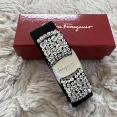 美品！Ferragamo フェラガモ ヴァラリボン バレッタ ストーン