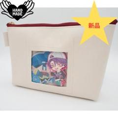 推し活ポーチ ホワイト×レッド ハンドメイド 推し活 推し活グッズ
