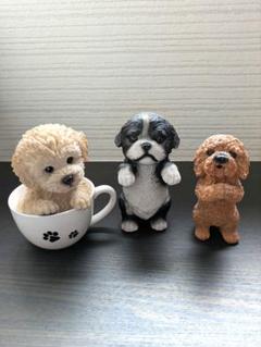 犬の置物　ガーデンオーナメント　プードル　他