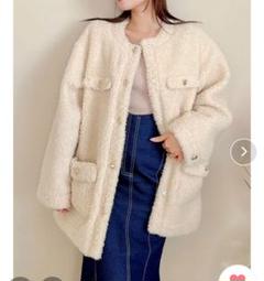 鈴木愛理ちゃん着用、新品未使用 dazzlinボアフレンチブルゾン