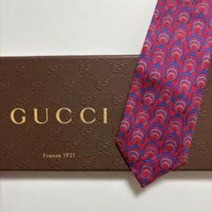 美品 GUCCI グッチ シルク100％ レッド 254-649