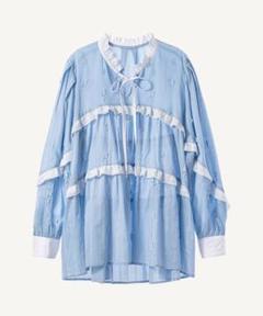 07T263☆ MUVEIL 新品未使用 プリーツ シースルー 半袖ブラウス M 07T263☆ MUVEIL 新品未使用 プリーツ シースルー 半袖ブラウス