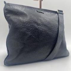 美品 グッチ グッチシマ GG柄 ショルダーバッグ クロスボディ ブラック