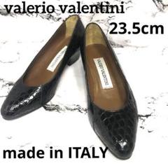 valerio valentini 黒 レザー　パンプス　23.5 valerio valentini 黒 レザー パンプス 23.5 - メルカリ