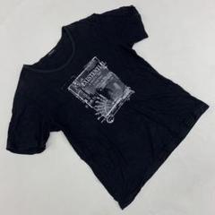 COMME CA ISM 黒 グラフィックプリント Tシャツ 半袖 カジュアル