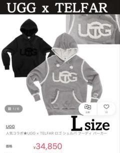 希少☆UGG×TELFARコラボ ボアパーカー　ブラウン　ホワイト　美品　S 希少☆UGG×TELFARコラボ ボアパーカー ブラウン ホワイト 美品 S