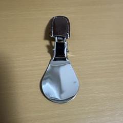 金属製 靴ベラ レザー ハンドル付き