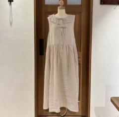 TSUHARU⋈自由が丘限定⋈製品染リネンノースリワンピース - メルカリ