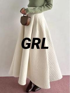 GRL グレイル ダイヤキルティングフレアスカート ta082