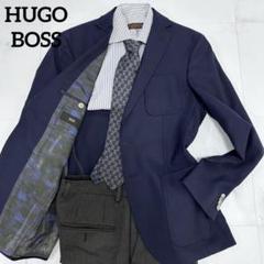 HUGO BOSS 鹿の子 ウール セットアップ ジャケパン ネイビー グレー