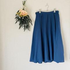 ユナイテッドアローズ ( M ) フレアロングスカート / くすみブルー 美品