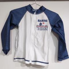 MARINE 長袖水着 ホワイト/ネイビー