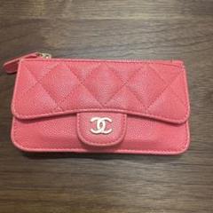 CHANEL ピンクレザー コインケース キルティング