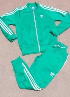 上下セット グリーン 緑 アディダス トラック トップ パンツ ジャージ M L