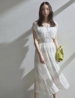 ウエストシャーリングシフォンワンピース フレイアイディー 新作！ウエストシャーリングシフォンワンピース | FRAY I.D