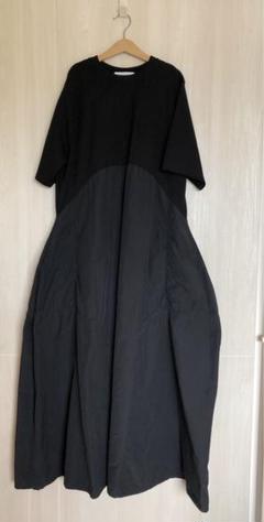 【美品】ヘリンドットサイ 変形 ワンピース 異素材 フレア アシンメトリー F 美品】ヘリンドットサイ 変形 ワンピース 異素材 フレア
