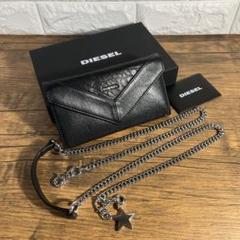 DIESEL ディーゼル チェーン コインケース ミニ ウォレット 黒 y2k DIESEL ディーゼル コインケース PC MONOGRAM BI-FOLD COIN ZIP