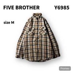【即購入OK】FIVE BROTHER　長袖シャツ　サイズM ブラウン
