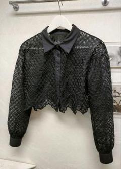 clearクリア　クロップドブラウス　レースブラウス　BLACKブラウス