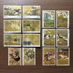 日本の古切手　美しい屏風絵・襖絵・掛軸絵　14枚 m81864706770_1.jpg?1751193272