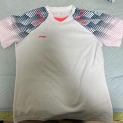 Mizuno トレーニングシャツ L ホワイト/ブルー/ピンク