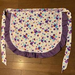 プチちょこ　フラメンコ 衣装 エプロン グレー 紫 ピンク バラ柄 フラメンコ ピキージョ・エプロンセット 水玉 パープル×オレンジ