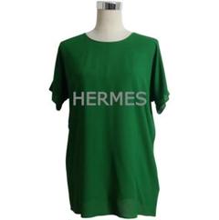 美品 HERMES シルク100％ クルーネック 半袖 カットソー Tシャツ 美品 HERMES シルク100％ クルーネック 半袖 カットソー Tシャツ