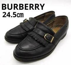 BURBERRY バーバリー タッセルローファー ノバチェック 24cm 黒色 バーバリー ローファー スリッポン ノバチェック ブランド