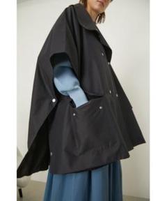 RIM.ARK　リムアーク　ポンチョコート　ブラック RIM.ARK - 【ほぼ未使用】RIM.ARK Cashmere blend poncho CTの
