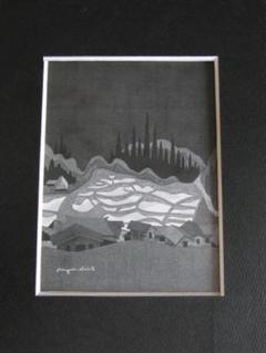斎藤清、【さつきの会津（7）】、希少な大判額装用画集より、美品、新品額装付 斎藤清、【さつきの会津（7）】、希少な大判額装用画集より、美