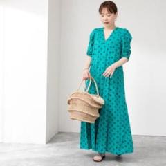 未使用級　ヌキテパ　グリーン　ストライプマキシワンピース　Mサイズ　完売サイズ 2025年最新】ヌキテパ ストライプ ワンピース グリーンの人気