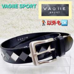 【美品】VAGIIE SPORT ベルト　ゴルフ　メンズ　編み込み　レザー　黒 美品】VAGIIE SPORT ベルト ゴルフ メンズ 編み込み レザー 黒