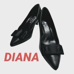 DIANA ブラック ポインテッドトゥパンプス - メルカリ