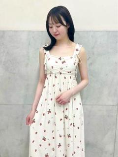 新品タグ付♡ ジェラートピケ キャミワンピ セール】いちご柄カップインキャミワンピース（ルームウェア