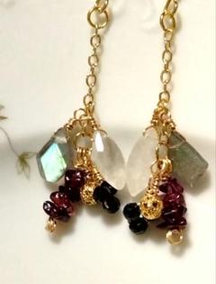 ❦❦14kgf❦❦レインボームーンストーン❦ 　　❦ラブラド＆ガーネット❦α❦