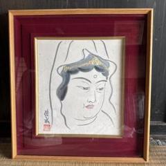 観音菩薩 額装 日本画 俊成 落款あり 仏画 アンティーク 観音菩薩 額装 日本画 俊成 落款あり 仏画 アンティーク - メルカリ