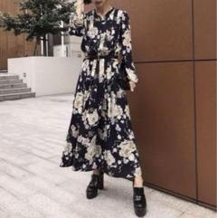 極美品✨ AMERI アメリ 花柄 シャツ ワンピース 長袖 ロング丈 Ameri VINTAGE - 極美品✨ AMERI アメリ 花柄 シャツ ワンピース