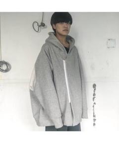 BALMUNG グラフィックハイネックビッグパーカー ネイビー総柄 BALMUNG グラフィックハイネックビッグパーカー ネイビー総柄