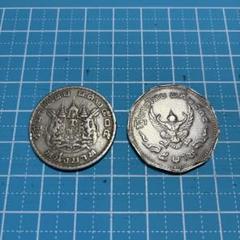 タイコインタイ銀貨 タイ 1バーツ銀貨☆1917年／準未使用・極美品／ラーマ6世／象