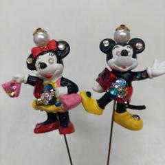 【ヨーロピアンヴィンテージ】ミッキー・ミニーピンブローチ2個セット ヨーロピアンヴィンテージ】ミッキー・ミニーピンブローチ2個セット