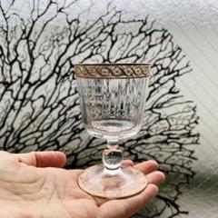 コリアグランドセール エナメル彩 金彩 モールガラス 時代ガラス 骨董 薄張り 脚 筒型 工芸品