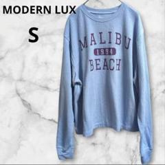 MODERN LUX【S】MALIBU BEACH 薄手トレーナー ライトブルー