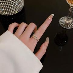 フォーマル♡　リング　ストーン　フリーサイズ　ゴールド　指輪　パール　上品
