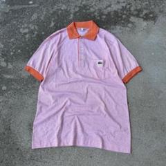 1980's LACOSTE S/S polo shirt border