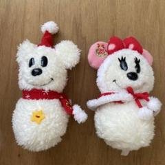 【2011年式、タグ付き】雪だるまミッキー、ミニーキーホルダー2体セット 2011年式、タグ付き】雪だるまミッキー、ミニーキーホルダー2体